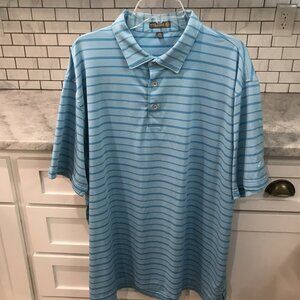 Peter Millar Polo Shirt Mens XXL Blue Summer Comfort Logo Embroidered Golf
